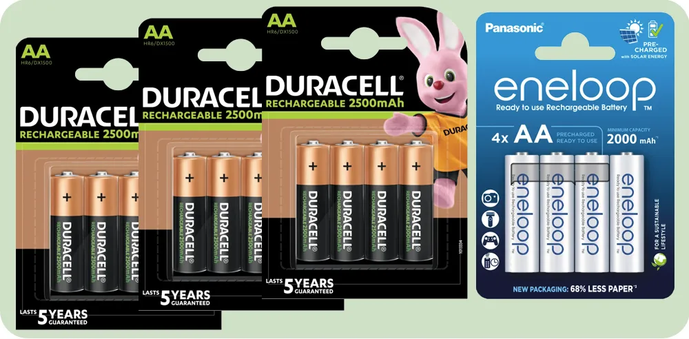 Akumulatory AA o pojemności 2400mAh i 2100mAh