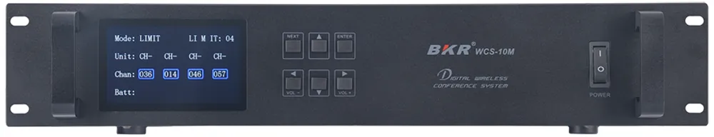 odbiornik BKR WCS-10M obsługuje mikrofony WCS-105 cyfrowy odbiornik w systemie bezprzewodowych mikrofonów konferencyjnych BKR WCS-10M
