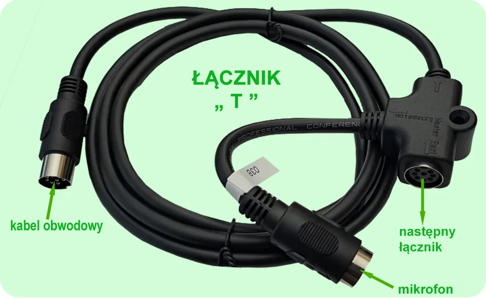 Okablowanie typu T, łącznik mikrofonów