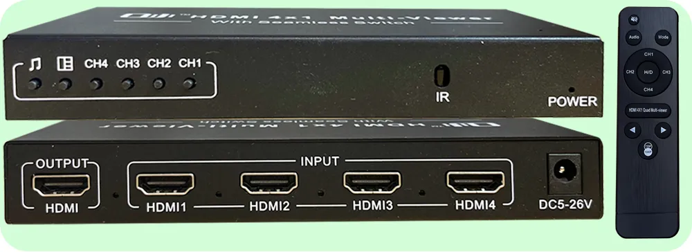 Switch-quad wideo HDMI, bez szwu