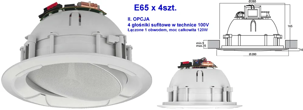 głośniki sufitowe E65