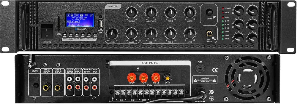 panel przedni i tylny wzmacniacza do nagłosnienia KN120