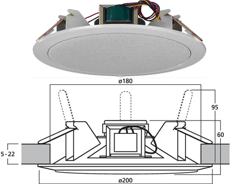 Głośnik wpustowy, sufitowy E612 12W/100V